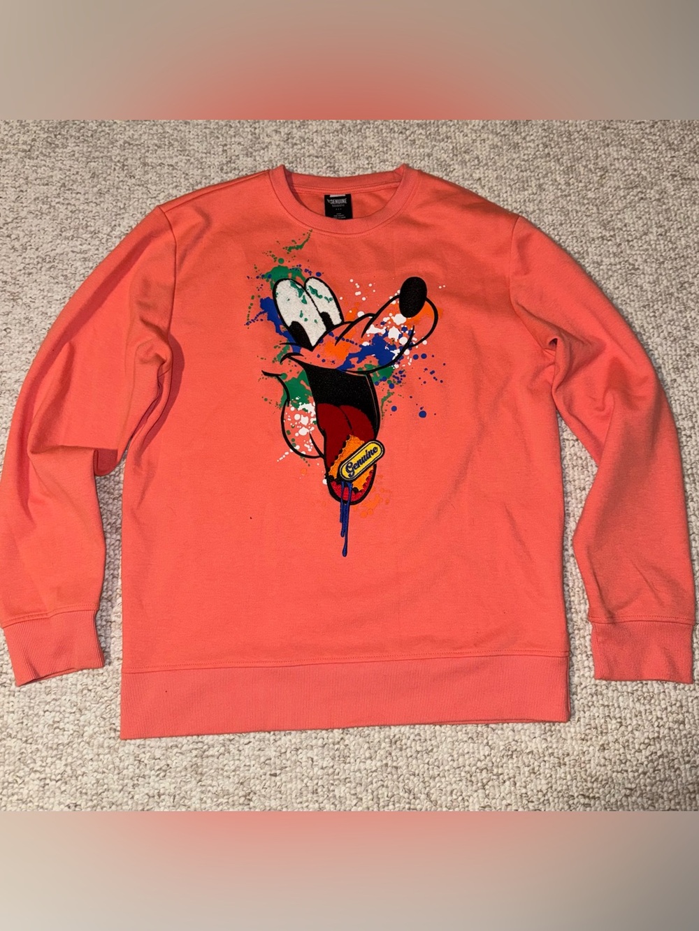 Goofy embroidered/screen print crew neck sweater by Genuine size XL Mens